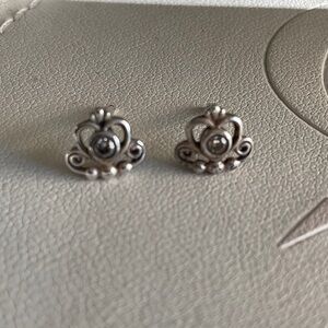 Pandora Silver Crown Earrings